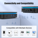 AK1PLUS Mini PC, 12Th Gen N95 Processor(Up to 3.4Ghz), Mini Desktop Computers 8GB DDR4 256GB SSD Support 4K Display, Wifi/Bt for Business, Office, Home Server - Image 4