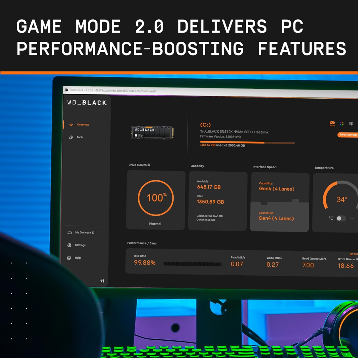 2TB SN850X Nvme Internal Gaming SSD Solid State Drive - Gen4 Pcie, M.2 2280, up to 7,300 Mb/S - WDS200T2X0E - Image 5