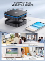 AK1PLUS Mini PC, 12Th Gen N95 Processor(Up to 3.4Ghz), Mini Desktop Computers 8GB DDR4 256GB SSD Support 4K Display, Wifi/Bt for Business, Office, Home Server - Image 6