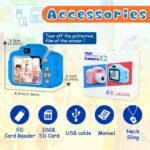 Upgrade Kids Selfie Camera, Christmas Birthday Gifts for Boys Age 3-9, HD Digital Video Cameras for Toddler, Portable Toy for 3 4 5 6 7 8 Year Old Boy with 32GB SD Card-Navy Blue - Image 8