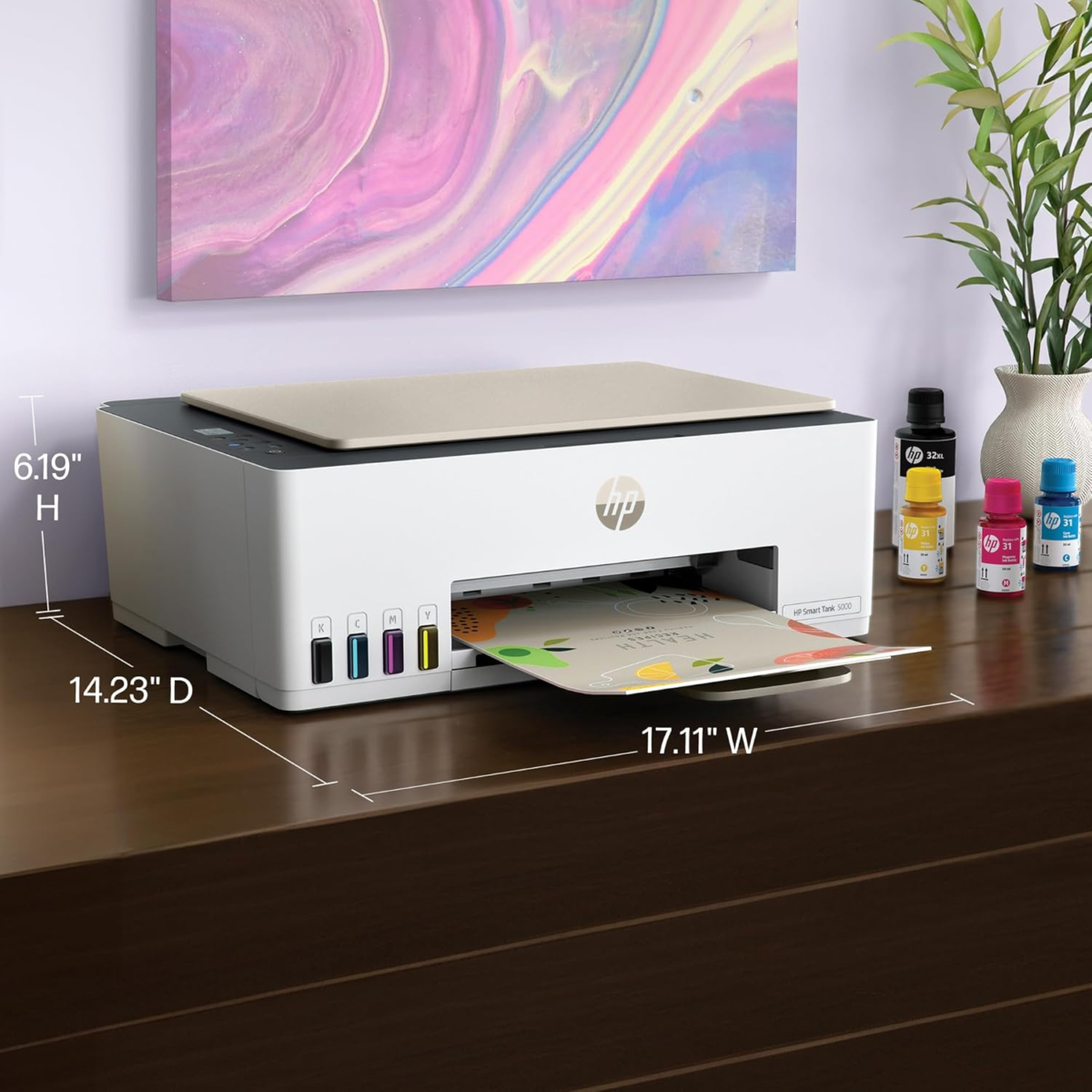 Smart-Tank 5000 Wireless All-In-One Ink-Tank Printer with up to 2 Years of Ink Included, Mobile Print, Scan, Copy, White, 17.11 X 14.23 X 6.19 - Image 5