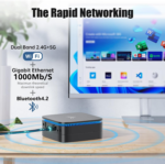 AK1PLUS Mini PC, 12Th Gen N95 Processor(Up to 3.4Ghz), Mini Desktop Computers 8GB DDR4 256GB SSD Support 4K Display, Wifi/Bt for Business, Office, Home Server - Image 7