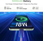 G9T Cell Phone, Android 14 Smartphone Unlocked, 6.75" HD+ 90Hz Display, 5000Mah Battery, 18W Fast Charging, 8(4+4)+128GB/1TB TF, 13MP Camera, AI Face & Fingerprint Unlock, 4G Dual SIM, GPS - Image 5