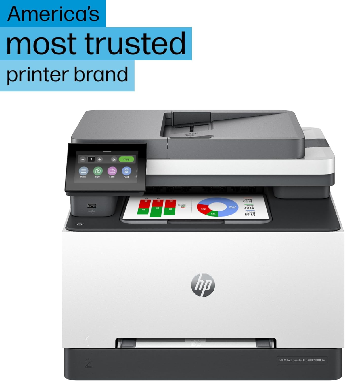 Color Laserjet Pro MFP 3301Fdw Wireless All-In-One Color Laser Printer, Office Printer, Scanner, Copier, Fax, ADF, Duplex, Best-For-Office (499Q5F) - Image 5