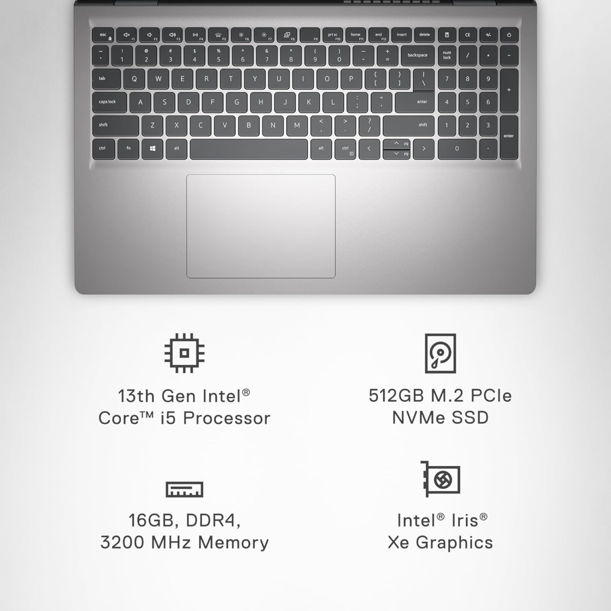 Inspiron 3530 Laptop - 15.6-Inch FHD 120Hz Display, Intel Core I5-1334U Processor, 16GB DDR4 RAM, 512GB SSD, Intel Iris Xe Graphics, Windows 11 Home, Migrate Services - Platinum Silver (Aluminum) - Image 9